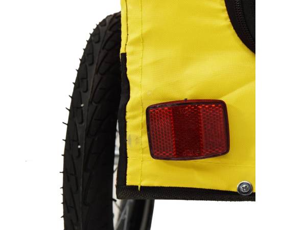 Remorcă bicicletă animale companie, galben/negru, oxford/fier, 11 image