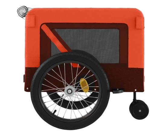 Remorcă bicicletă animale companie portocaliu/negru oxford/fier, 8 image