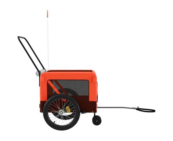 Remorcă bicicletă animale companie portocaliu/negru oxford/fier, 7 image