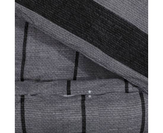 Set cu husă de pilotă, gri închis, 135x200 cm, bumbac, 4 image