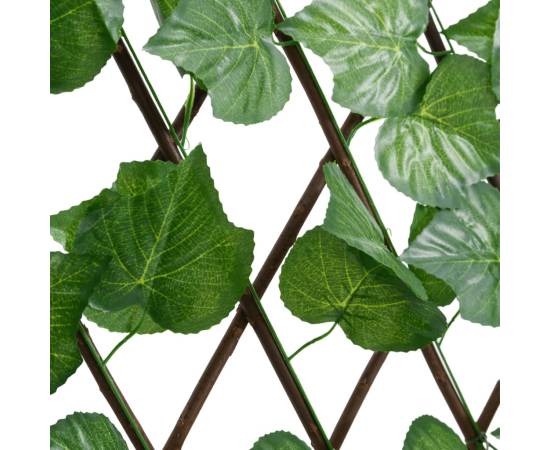 Spalier frunze struguri artificiale extensibil, verde 180x30 cm, 5 image