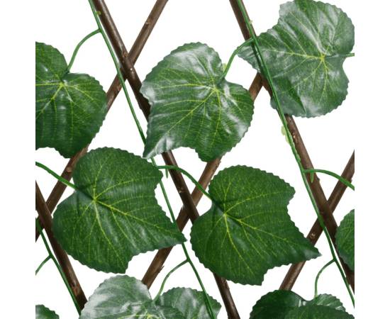 Spalier frunze struguri artificiale extensibil, verde 190x60 cm, 5 image