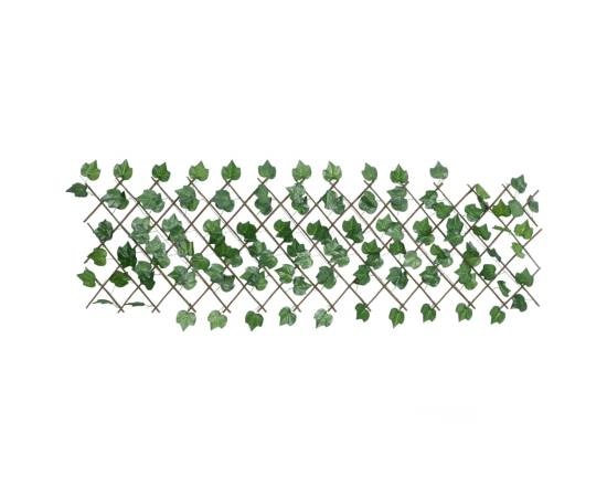 Spalier frunze struguri artificiale extensibil, verde 190x60 cm, 3 image
