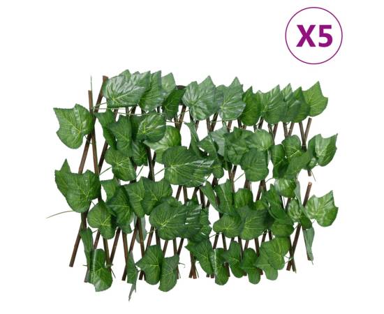 Spalier frunze struguri false extensibil 5 buc verde 180x30 cm