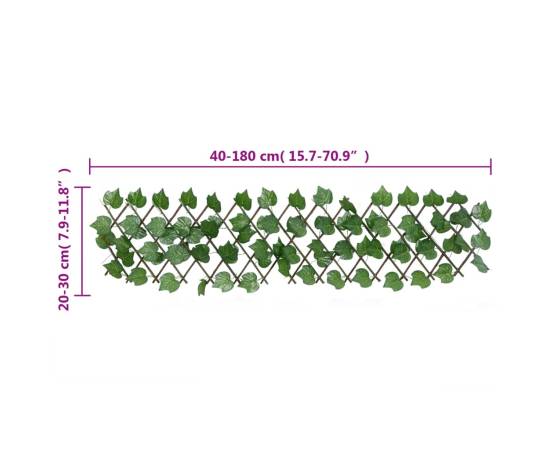 Spalier frunze struguri false extensibil 5 buc verde 180x30 cm, 6 image