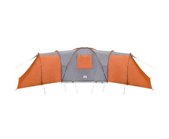 Cort camping 12 pers. gri/portocaliu 840x720x200 cm tafta 185t, 10 image