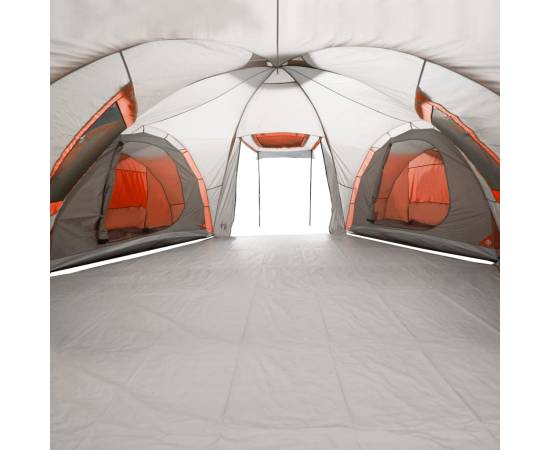 Cort camping 12 pers. gri/portocaliu 840x720x200 cm tafta 185t, 11 image