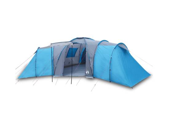 Cort camping 12 persoane, albastru, 840x720x200 cm, tafta 185t, 2 image