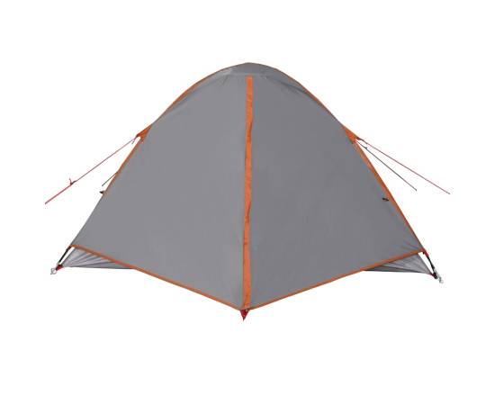 Cort camping 3 persoane gri/portocaliu 240x217x120cm tafta 190t, 7 image