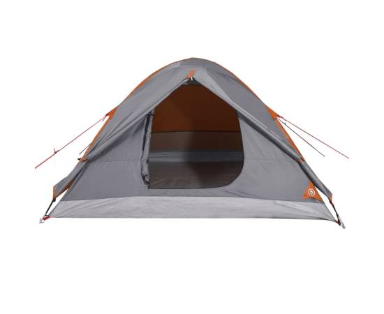 Cort camping 3 persoane gri/portocaliu 240x217x120cm tafta 190t, 8 image