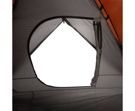 Cort camping 3 persoane gri/portocaliu 240x217x120cm tafta 190t, 11 image