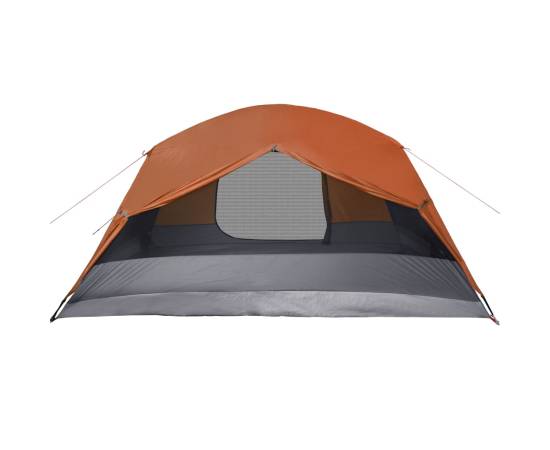 Cort camping 4 persoane gri/portocaliu 350x280x155cm tafta 190t, 11 image