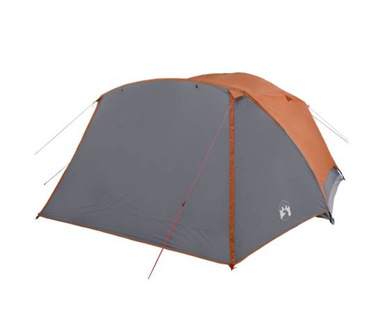 Cort camping 4 persoane gri/portocaliu 350x280x155cm tafta 190t, 5 image