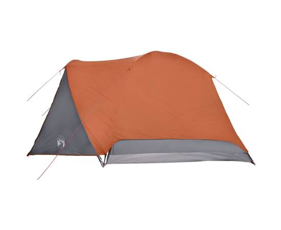 Cort camping 4 persoane gri/portocaliu 350x280x155cm tafta 190t, 9 image