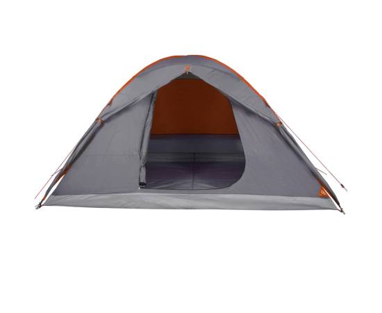 Cort camping 6 persoane gri/portocaliu 348x340x190cm tafta 190t, 8 image
