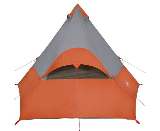 Cort camping 7 persoane gri/portocaliu 350x350x280cm tafta 185t, 9 image