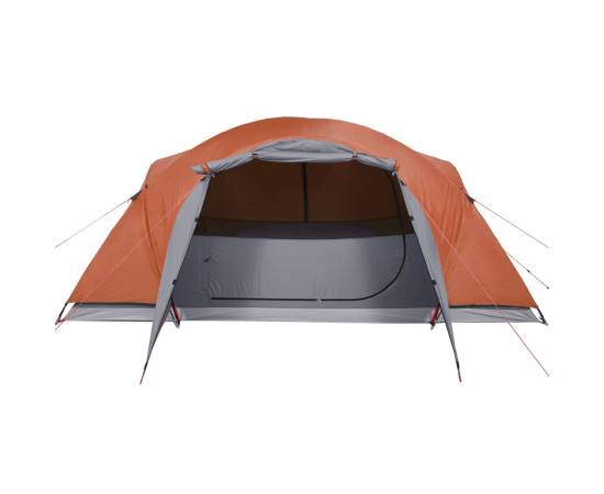 Cort camping 8 persoane gri/portocaliu 360x430x195cm tafta 190t, 5 image