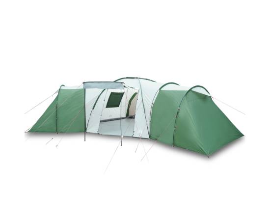 Cort de camping 12 persoane, verde, 840x720x200 cm, tafta 185t, 2 image