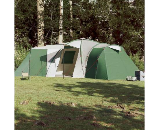 Cort de camping 12 persoane, verde, 840x720x200 cm, tafta 185t, 3 image