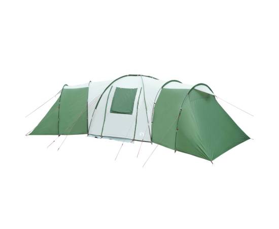 Cort de camping 12 persoane, verde, 840x720x200 cm, tafta 185t, 5 image