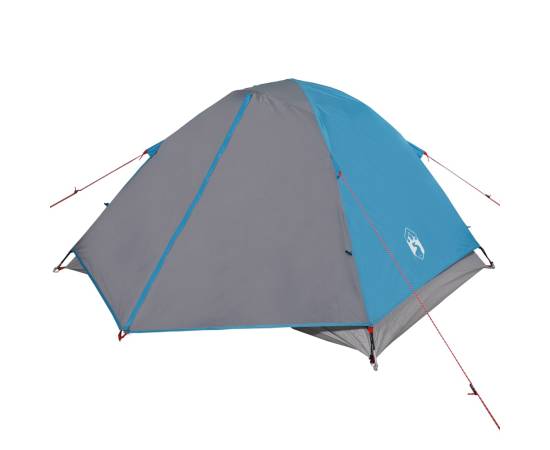 Cort de camping 3 persoane albastru, 240x217x120 cm, tafta 190t, 5 image