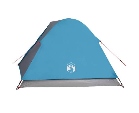 Cort de camping 3 persoane albastru, 240x217x120 cm, tafta 190t, 9 image