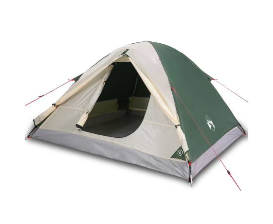 Cort de camping 3 persoane verde, 240x217x120 cm, tafta 190t, 2 image