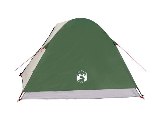 Cort de camping 3 persoane verde, 240x217x120 cm, tafta 190t, 9 image