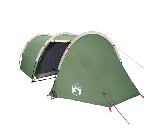 Cort de camping 4 persoane, verde, 405x170x106 cm, tafta 185t, 4 image