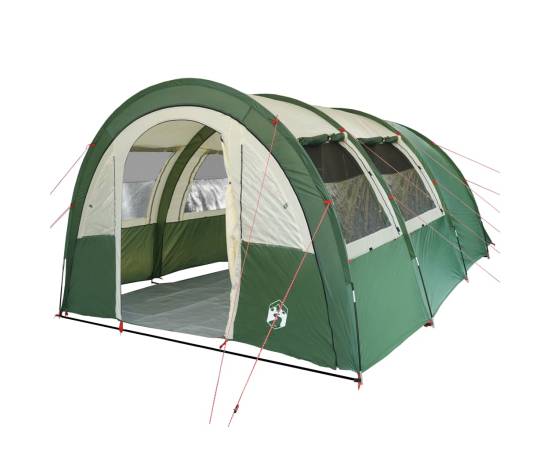Cort de camping 4 persoane, verde, 483x340x193 cm, tafta 185t, 4 image