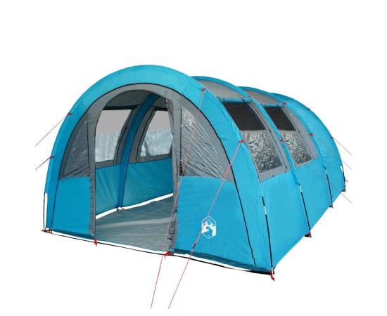 Cort de camping 4 persoane albastru, 483x340x193 cm, tafta 185t, 5 image