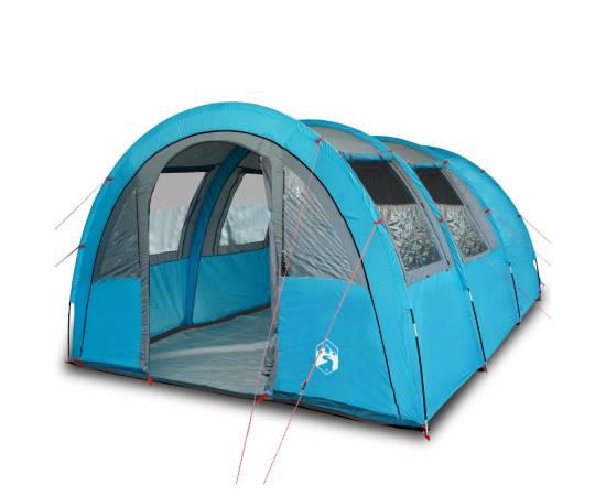 Cort de camping 4 persoane albastru, 483x340x193 cm, tafta 185t, 2 image