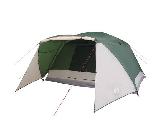 Cort de camping 4 persoane verde, 350x280x155 cm, tafta 190t, 4 image