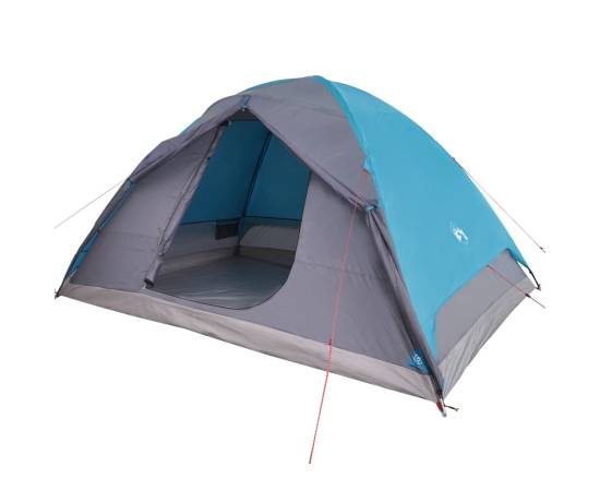 Cort de camping 6 persoane albastru, 348x340x190 cm, tafta 190t, 4 image