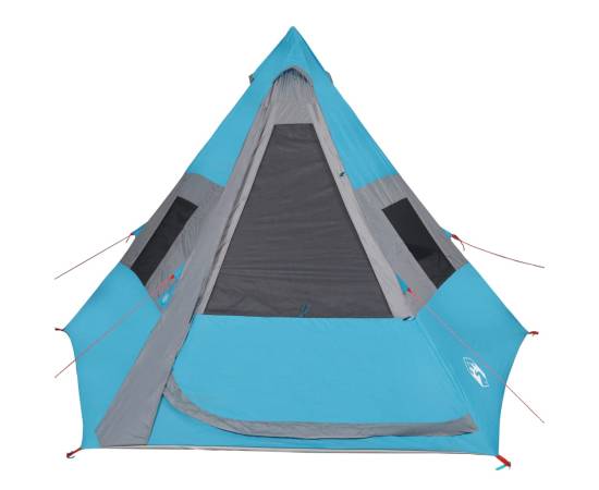 Cort de camping 7 persoane, albastru, 350x350x280cm, tafta 185t, 7 image