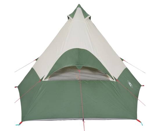 Cort de camping 7 persoane, verde, 350x350x280 cm, tafta 185t, 9 image