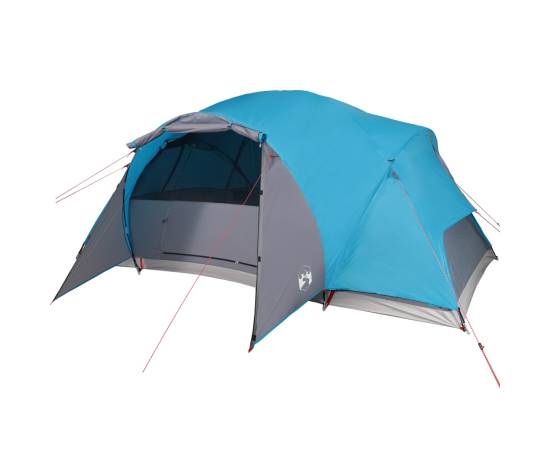 Cort de camping 8 persoane albastru, 360x430x195 cm, tafta 190t, 4 image