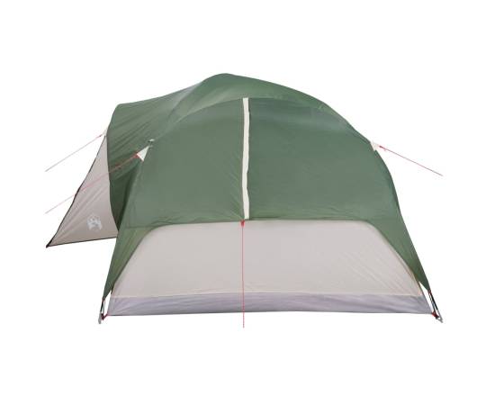 Cort de camping 8 persoane verde, 360x430x195 cm, tafta 190t, 8 image