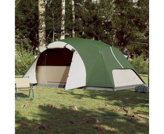 Cort de camping 8 persoane verde, 360x430x195 cm, tafta 190t, 3 image