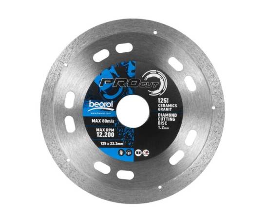 Disc diamantat, placi ceramice, granit, 125 mm/22.2 mm, beorol