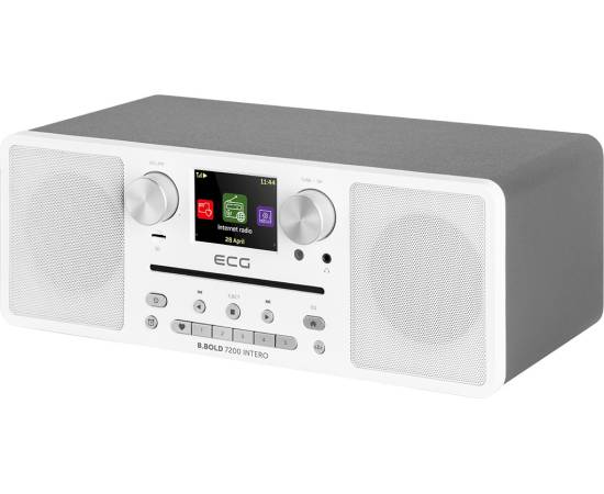 Internet radio ecg b.bold 7200 intero white, fm + dab, stereo 2 × 10 w, cd