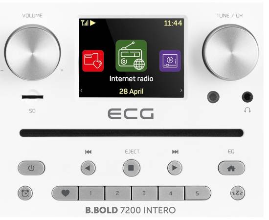 Internet radio ecg b.bold 7200 intero white, fm + dab, stereo 2 × 10 w, cd, 4 image