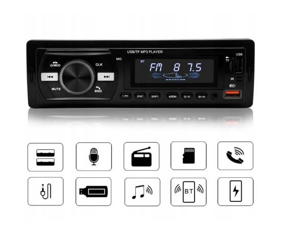 Player Auto dimensiune 1DIN, 4 x 50W, model AW1003, cu Bluetooth, Radio, MP3, AUX, Card, Telecomanda, 4 image