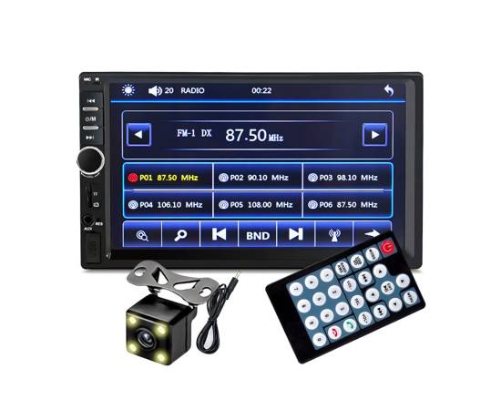 Player Video Auto dimensiune 2DIN, + Camera Marsarier INCLUSA, TouchScreen de 7 inch, 4 x 50W, model WDS-30 cu Bluetooth, Handsfree, Radio, MP3, WMA, MP4, AUX, Card, Telecomanda