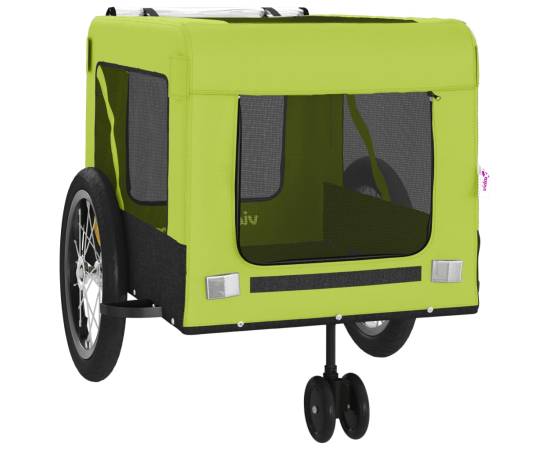 Remorcă bicicletă animale companie, verde/negru, oxford/fier, 6 image