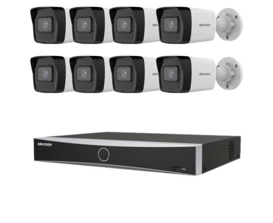 Sistem supraveghere hikvision 8 camere ip 4mp ir 30m nvr 8 canale 12mp acusense