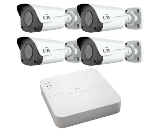 Sistem supraveghere uniview 4 camere ip 4mp ir 30m nvr 4k 4 canale 8mp