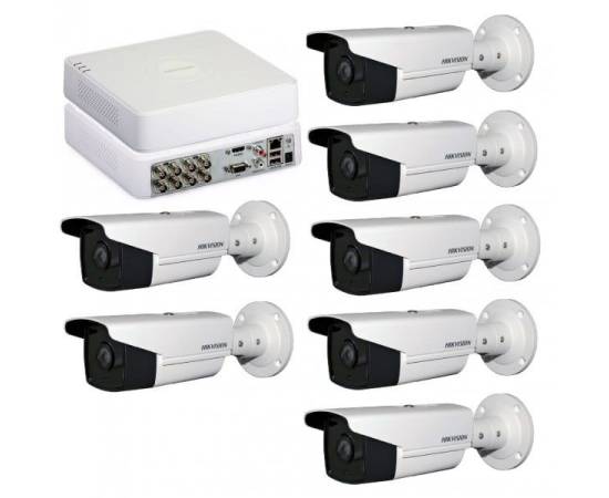 Kit supraveghere full hd 1080p cu 7 camere exterior exir 80m + dvr 8 canale video / 1 canal audio