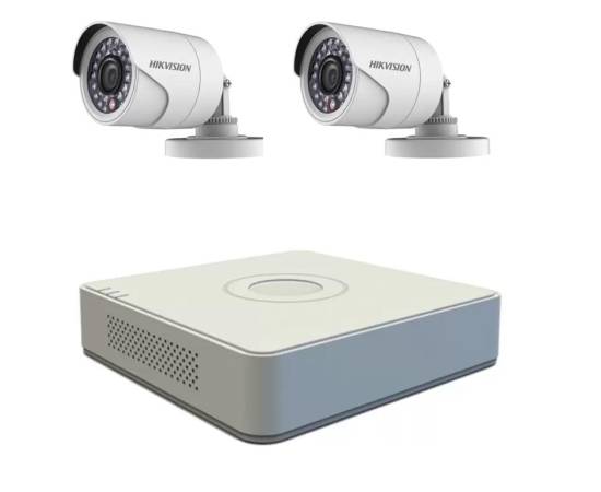 Kit supraveghere video hikvision 2 camere turbohd 2mp, dvr 4 canale