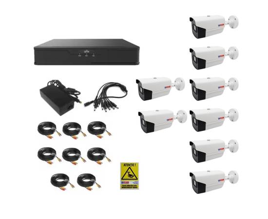 Sistem 8 camere supraveghere exterior full hd ir 40 metri 1080p rovision oem hikvision dvr 8 canale, accesorii